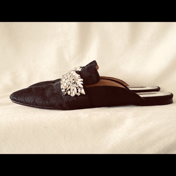 BADGLEY MICSHKA Black Flat loafers cloth w/ bling - Picture 5 of 8